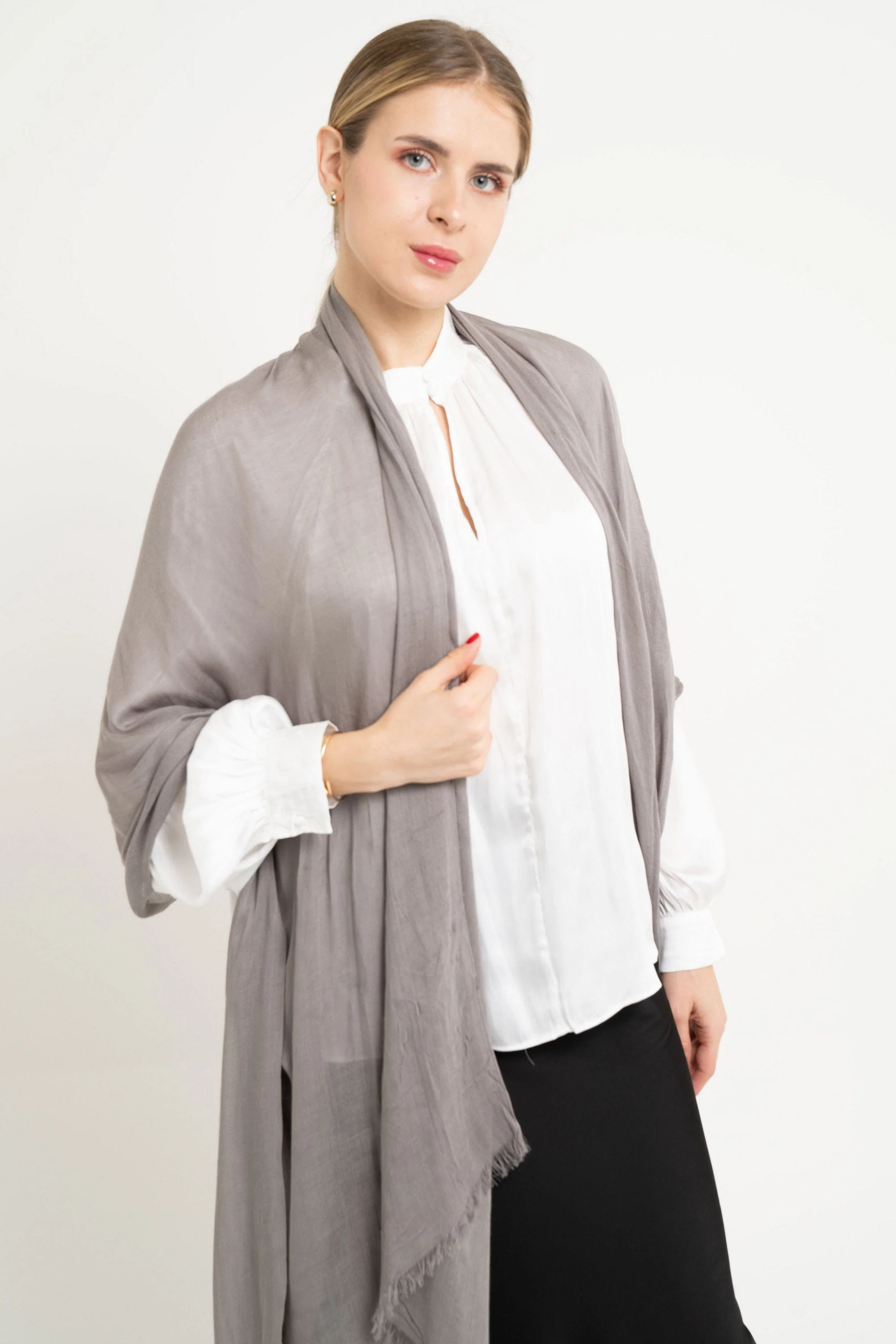 وشاح شفاف سادة طويل نسائي - Image 7