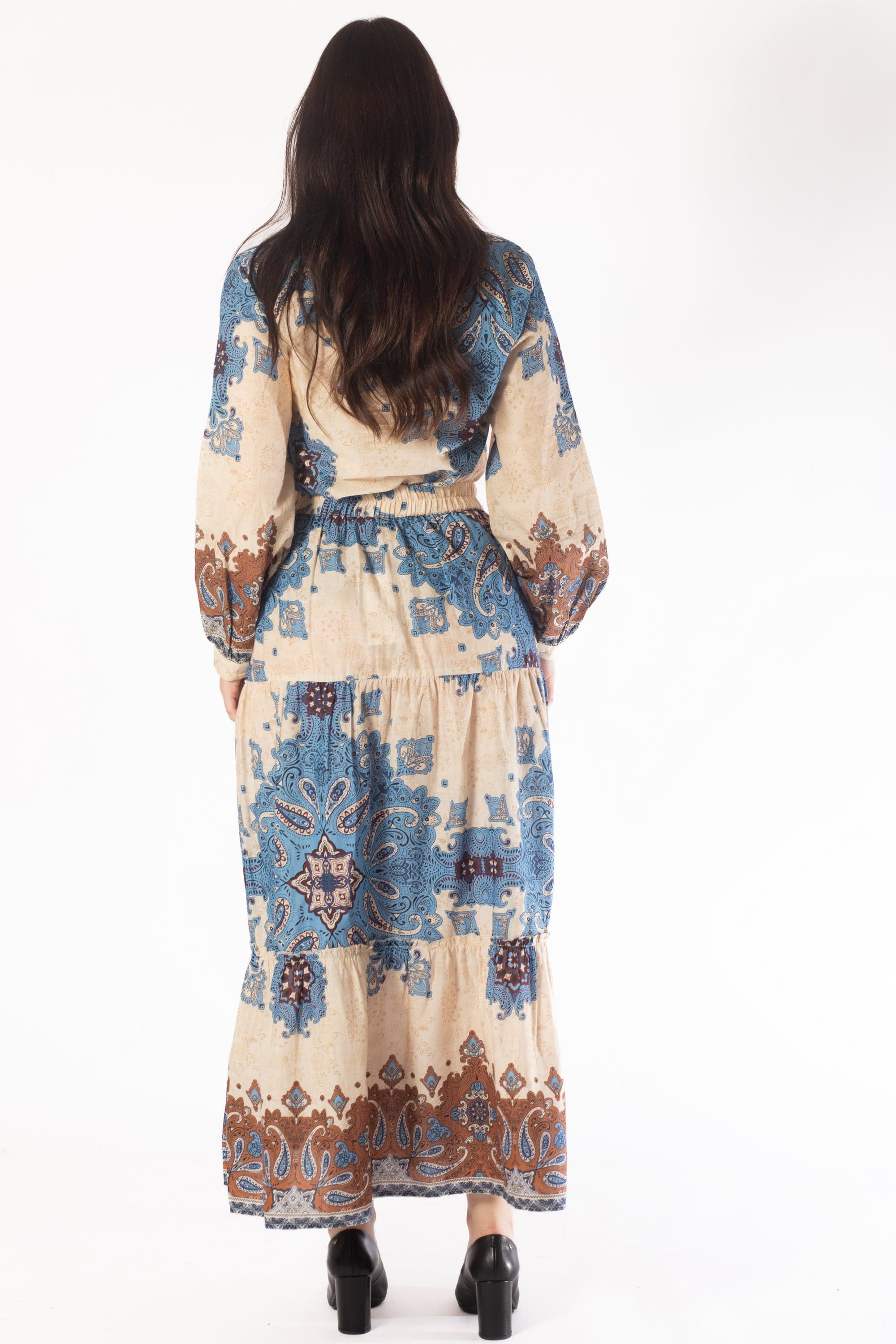 تنورة طويلة منقوشة ملونة نسائي - Image 3