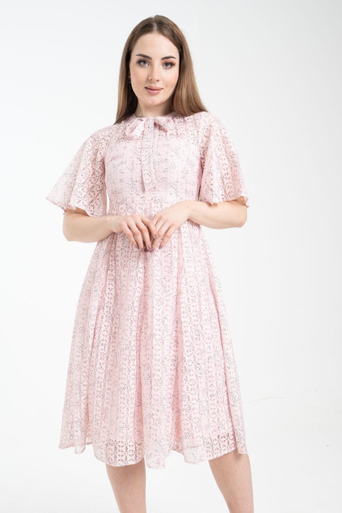 فستان ميدي بأكمام فراشة نسائي - Image 13