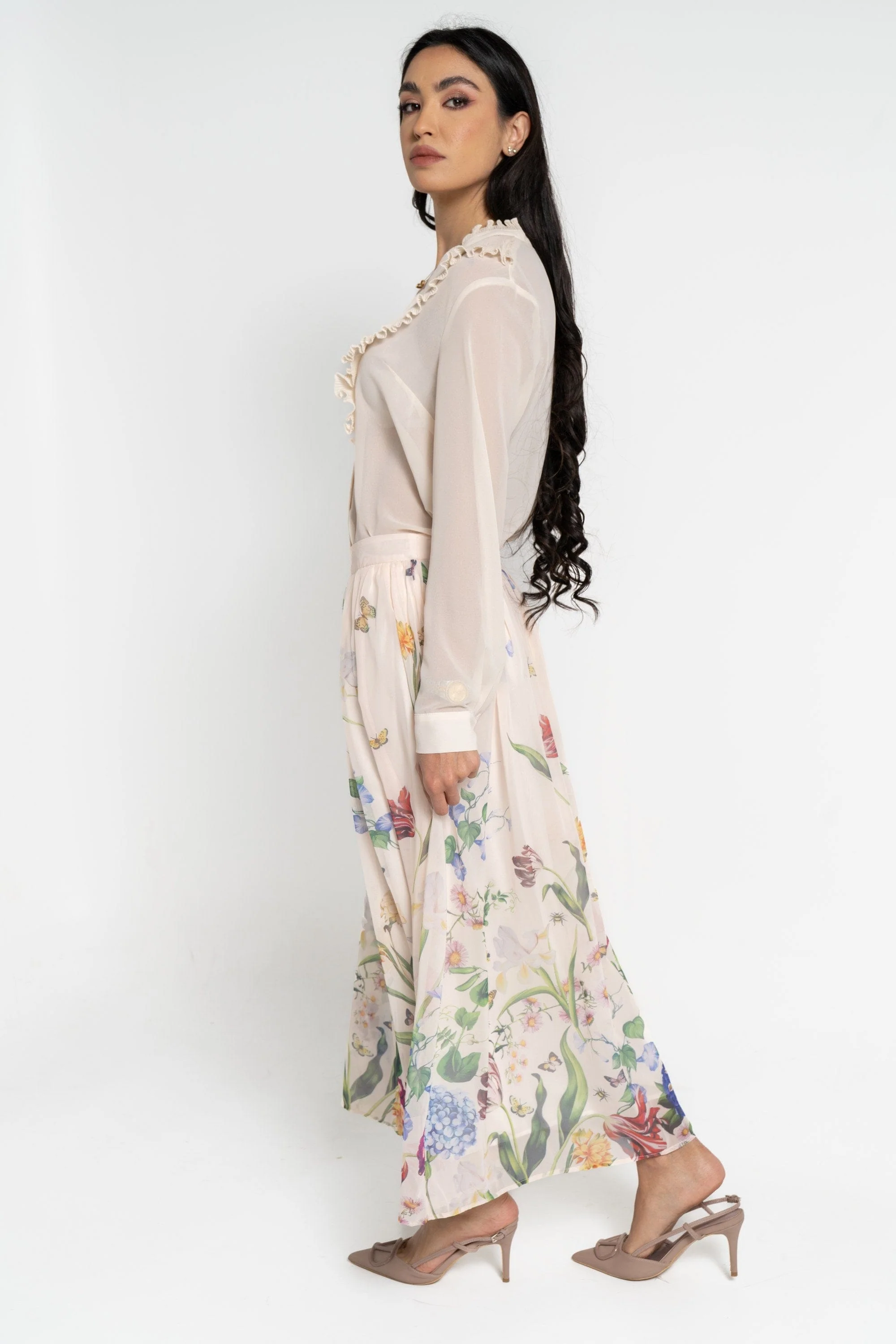 تنورة ميدي نسائية بكسرات مشجرة - Image 6