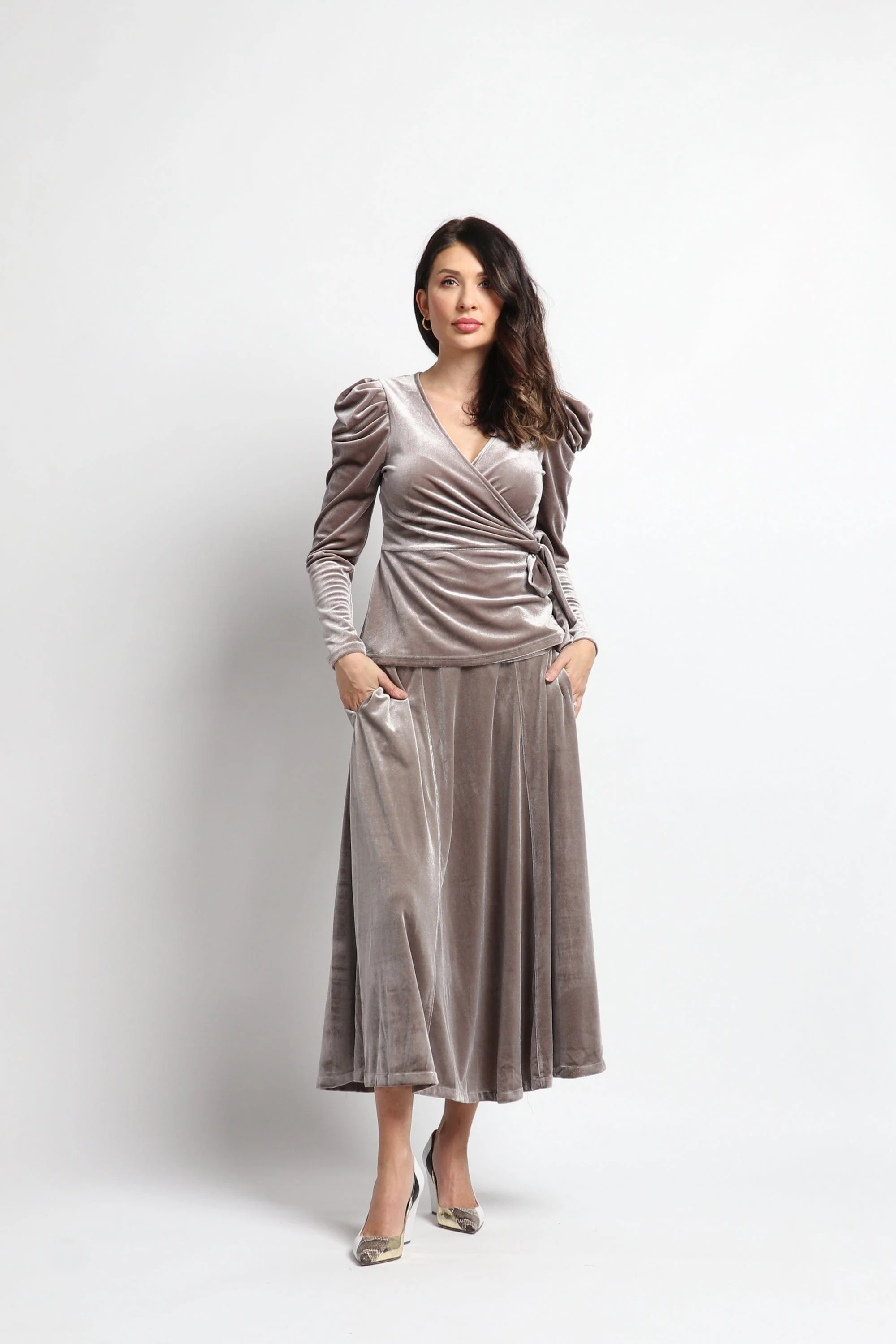 تنورة ميدي ماكسي سادة واسعة نسائي - Image 7