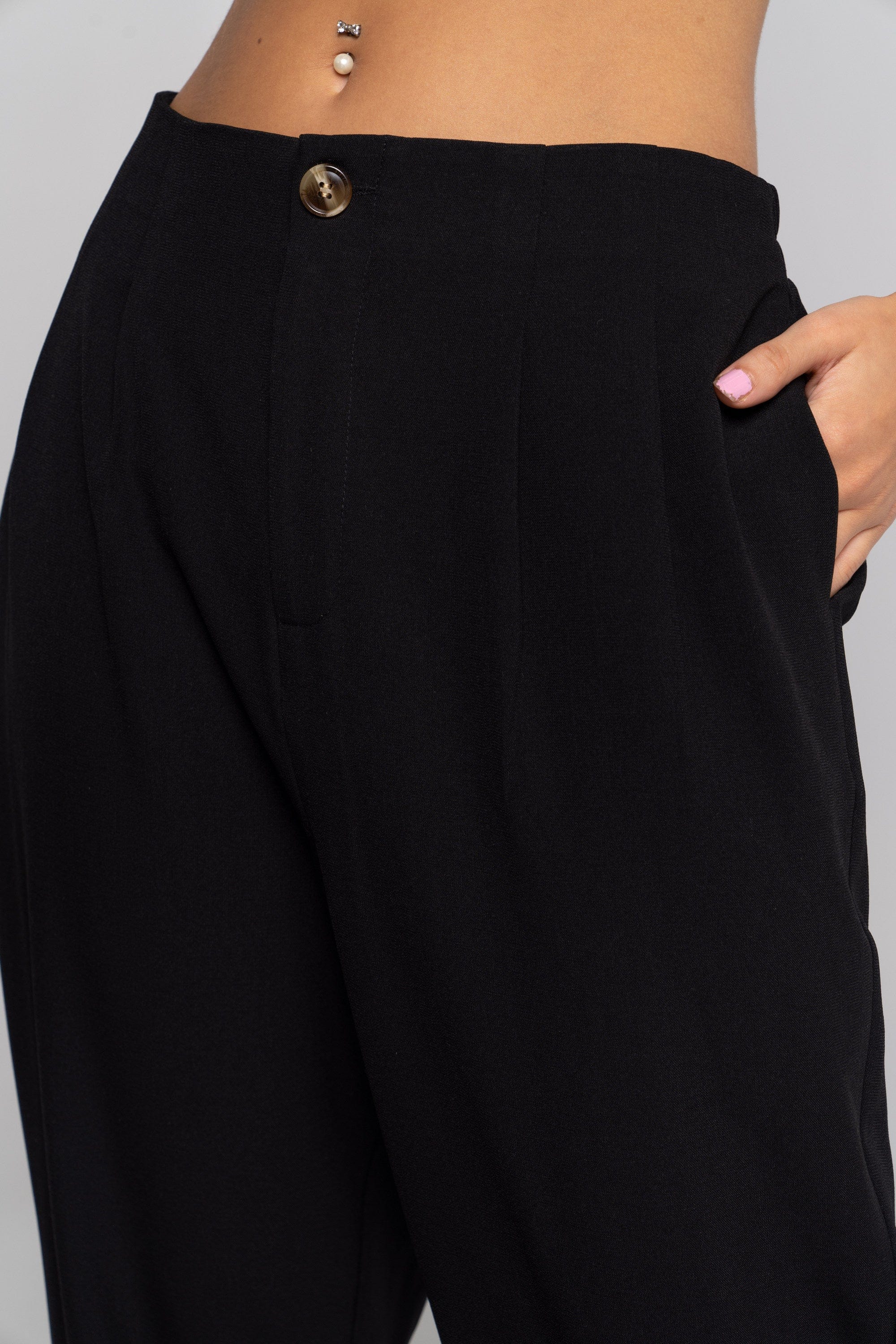 بنطلون طويل سادة فضفاض نسائي - Image 4