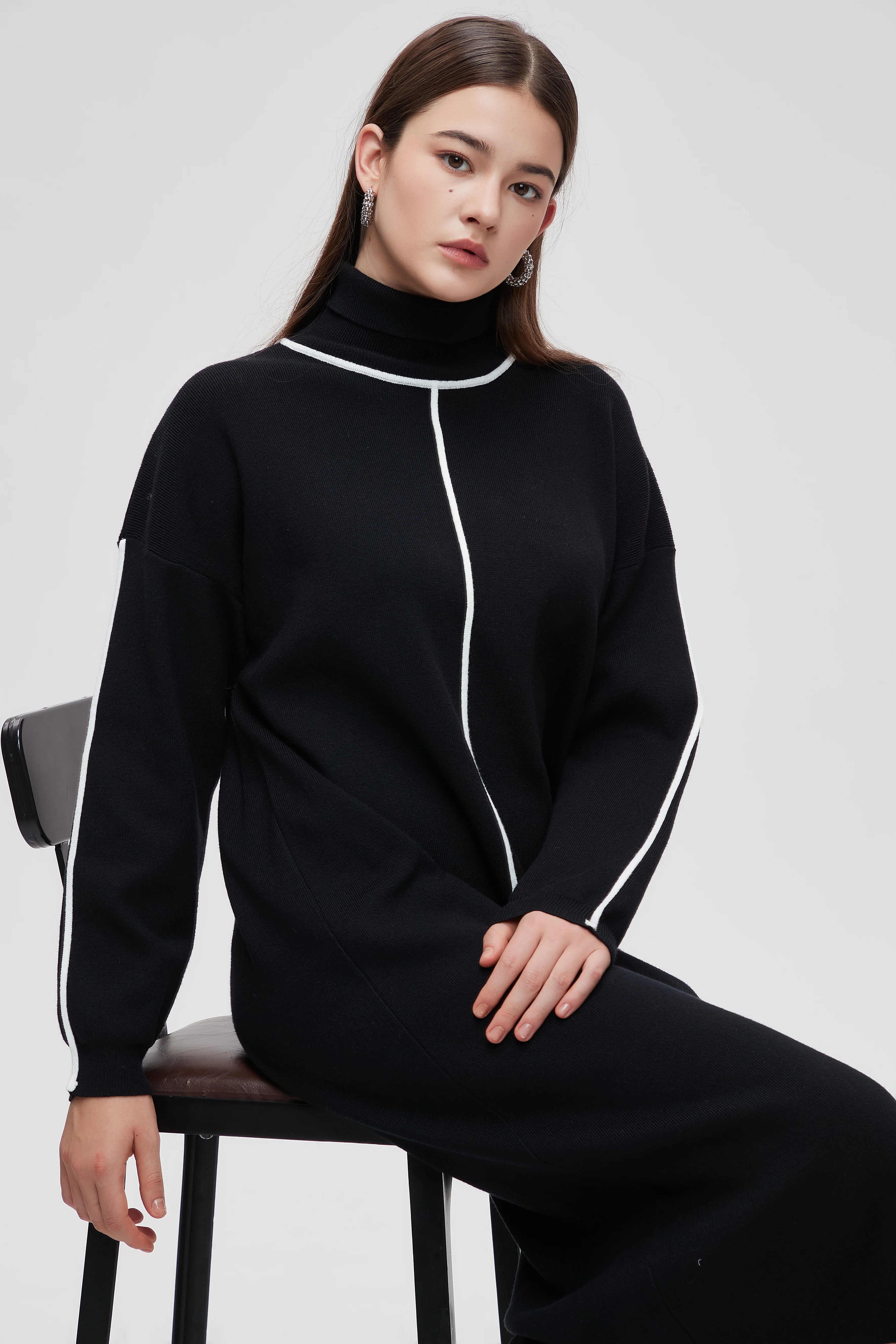 فستان ميدي بكم طويل واسع - Image 27