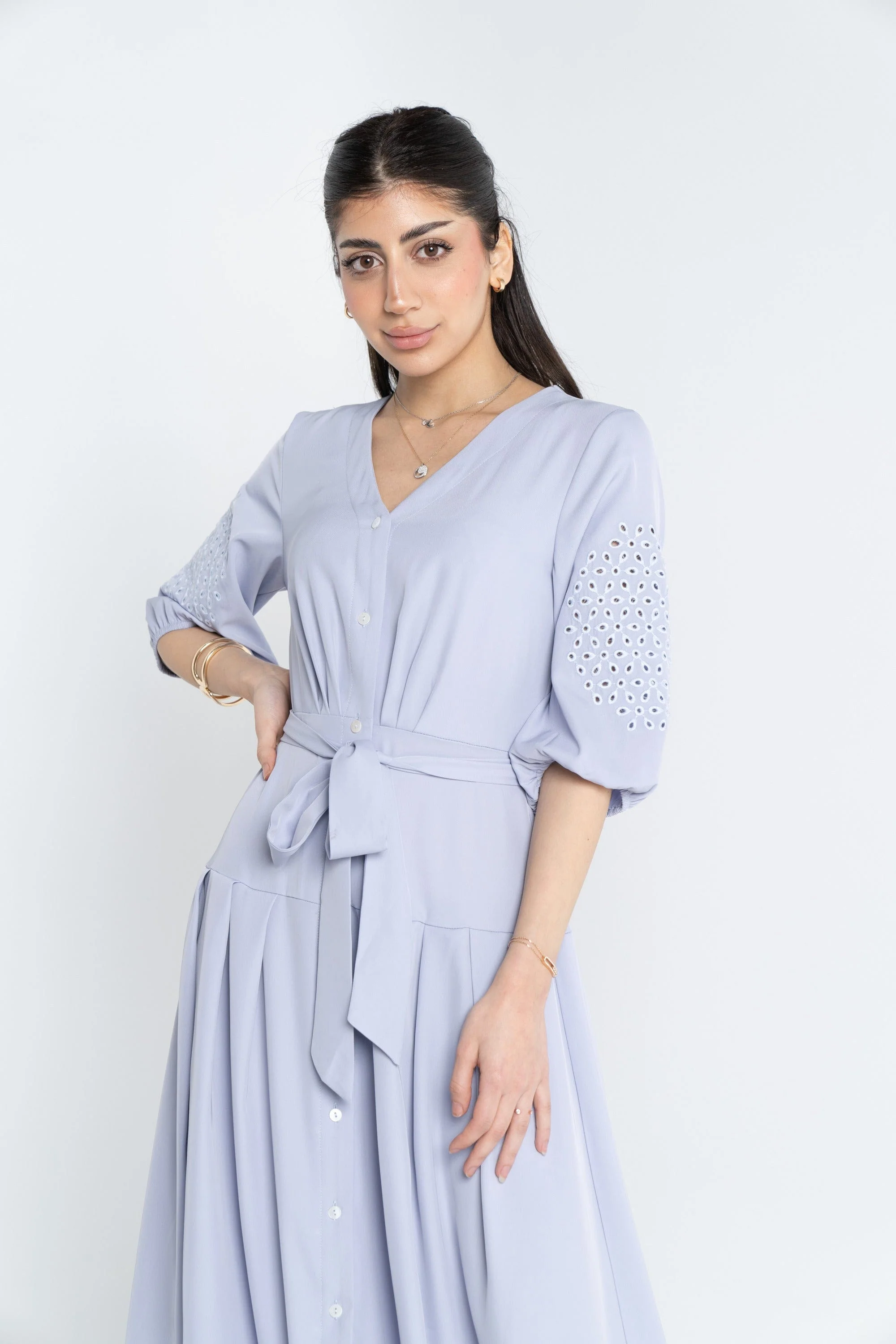 فستان ميدي وأزرار امامية 3/4 - Image 6