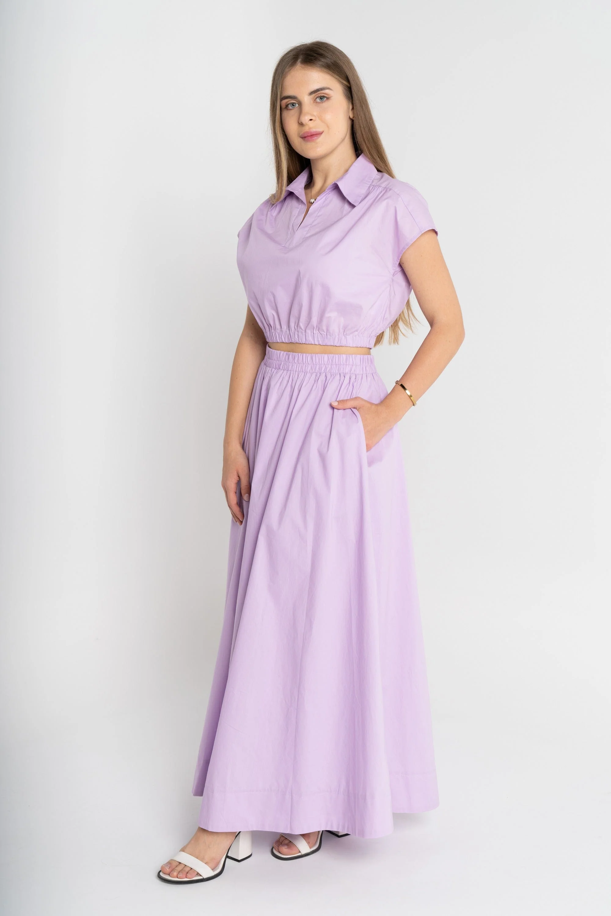 كروب توب سادة كم قصير نسائي - Image 6