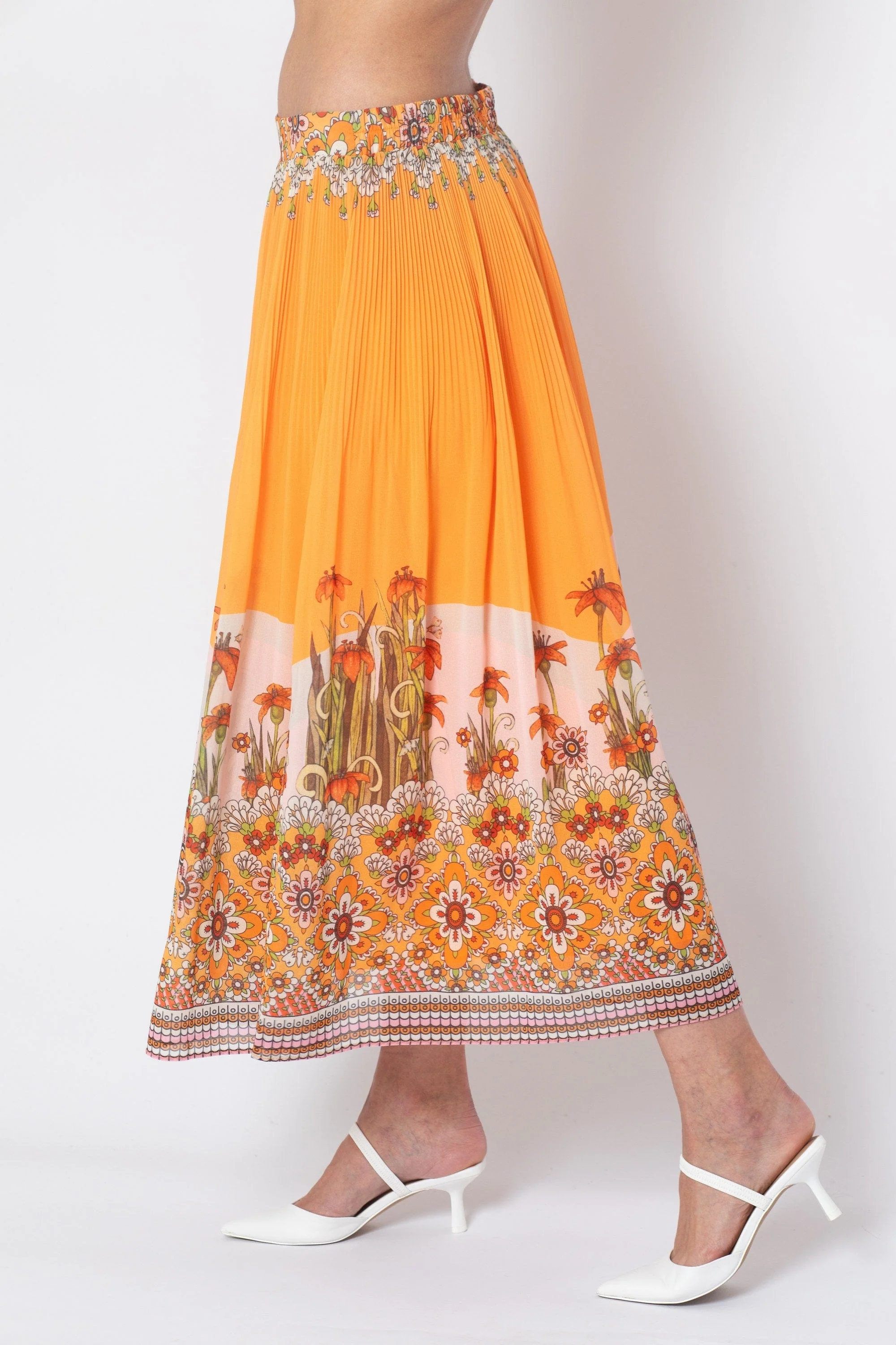 تنورة ميدي نسائية مطبوعة بزهور - Image 3