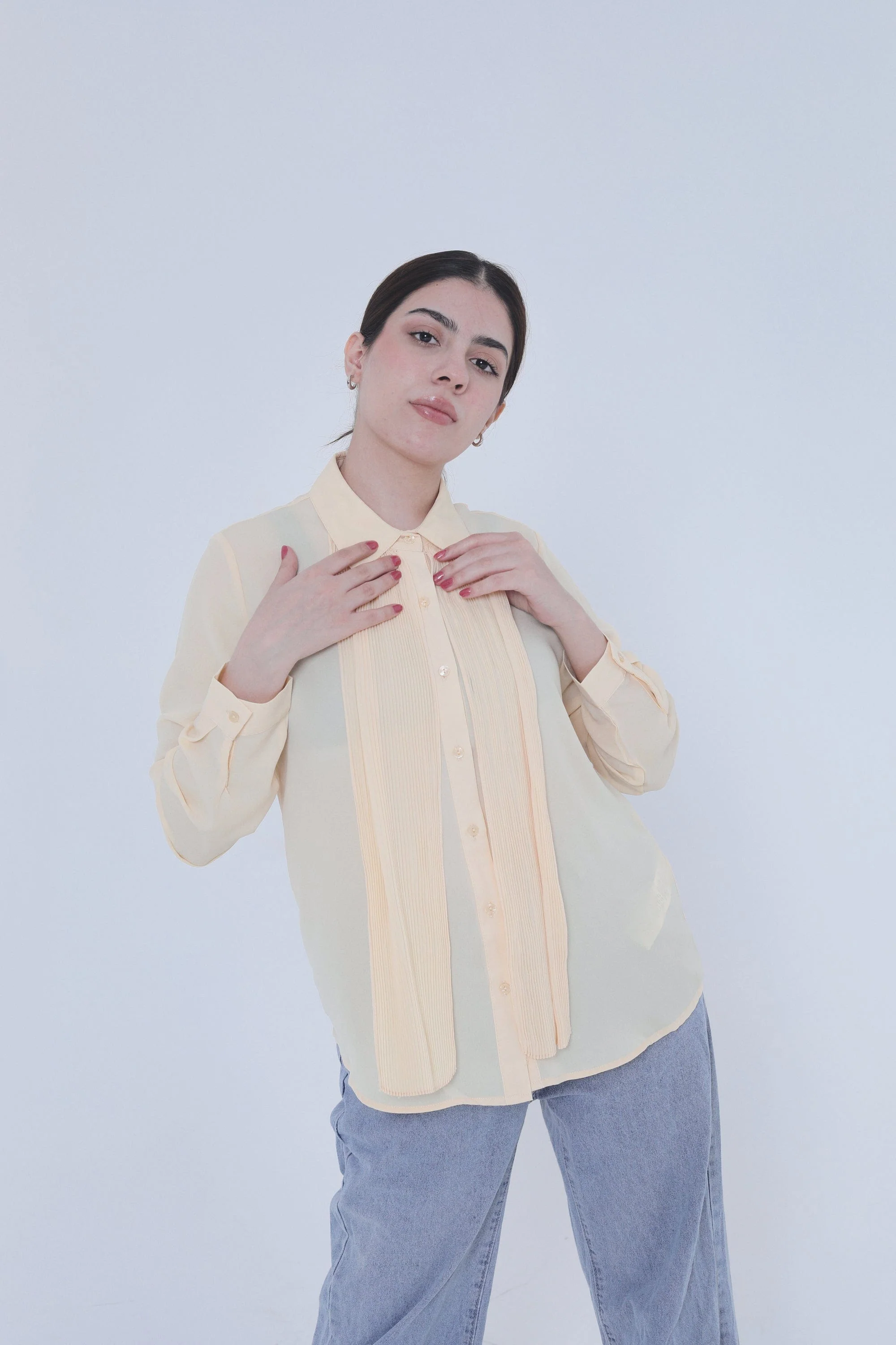 قميص سادة رسمي كم طويل نسائي - Image 5