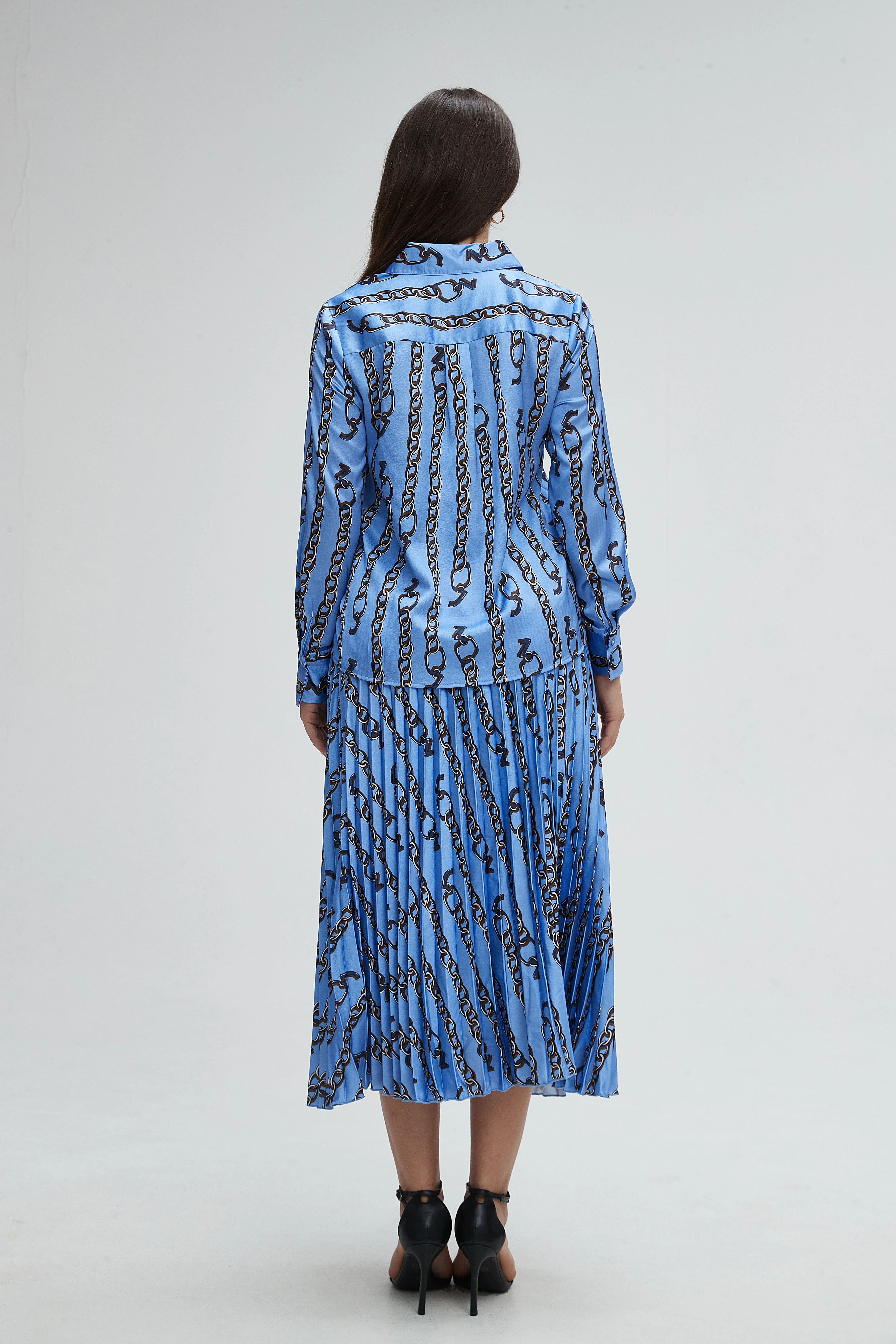 تنورة نسائية ميدي كشكش منقوشة - Image 6