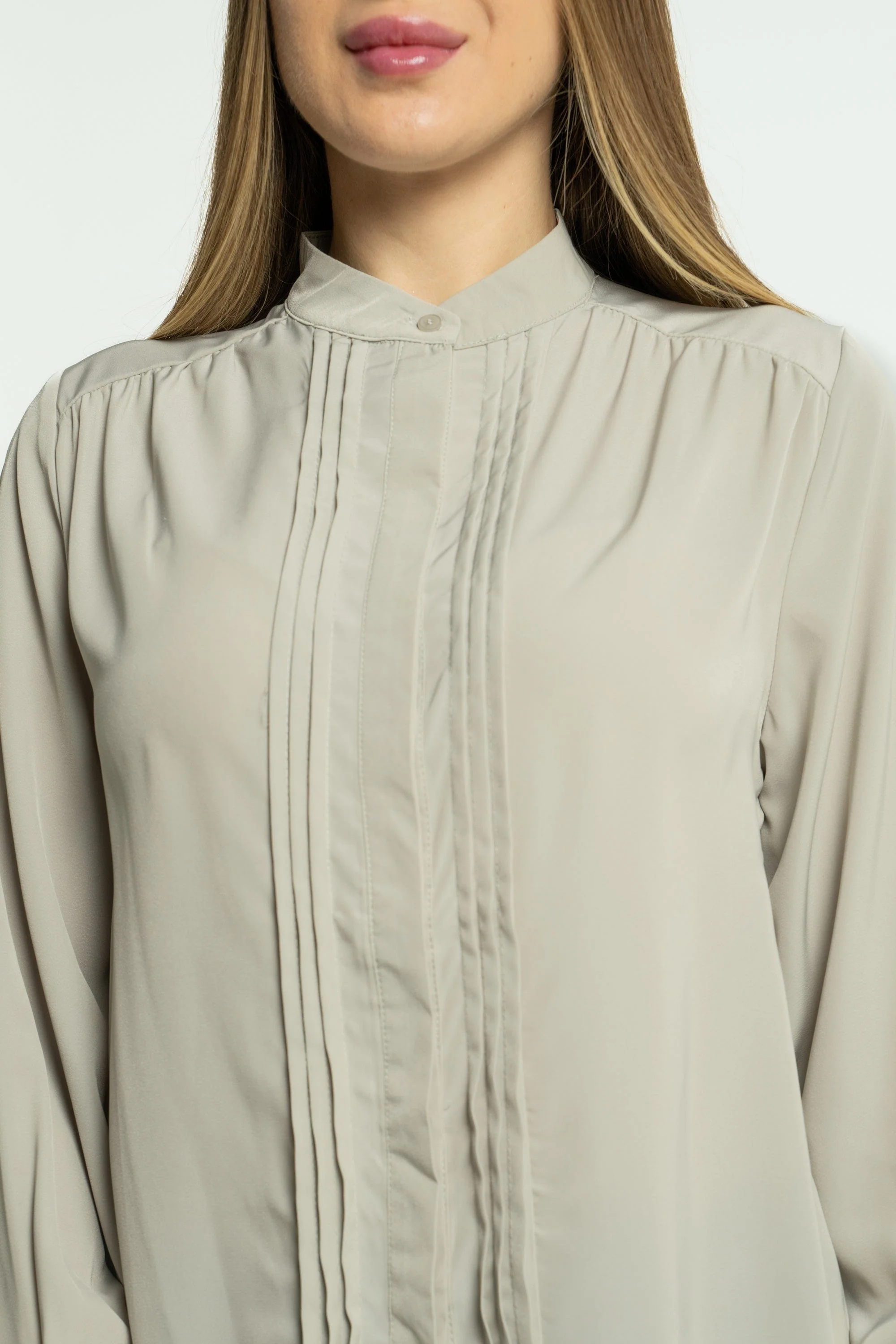 بلوزة سادة بخطوط طويلة بأكمام طويلة نسائي - Image 4
