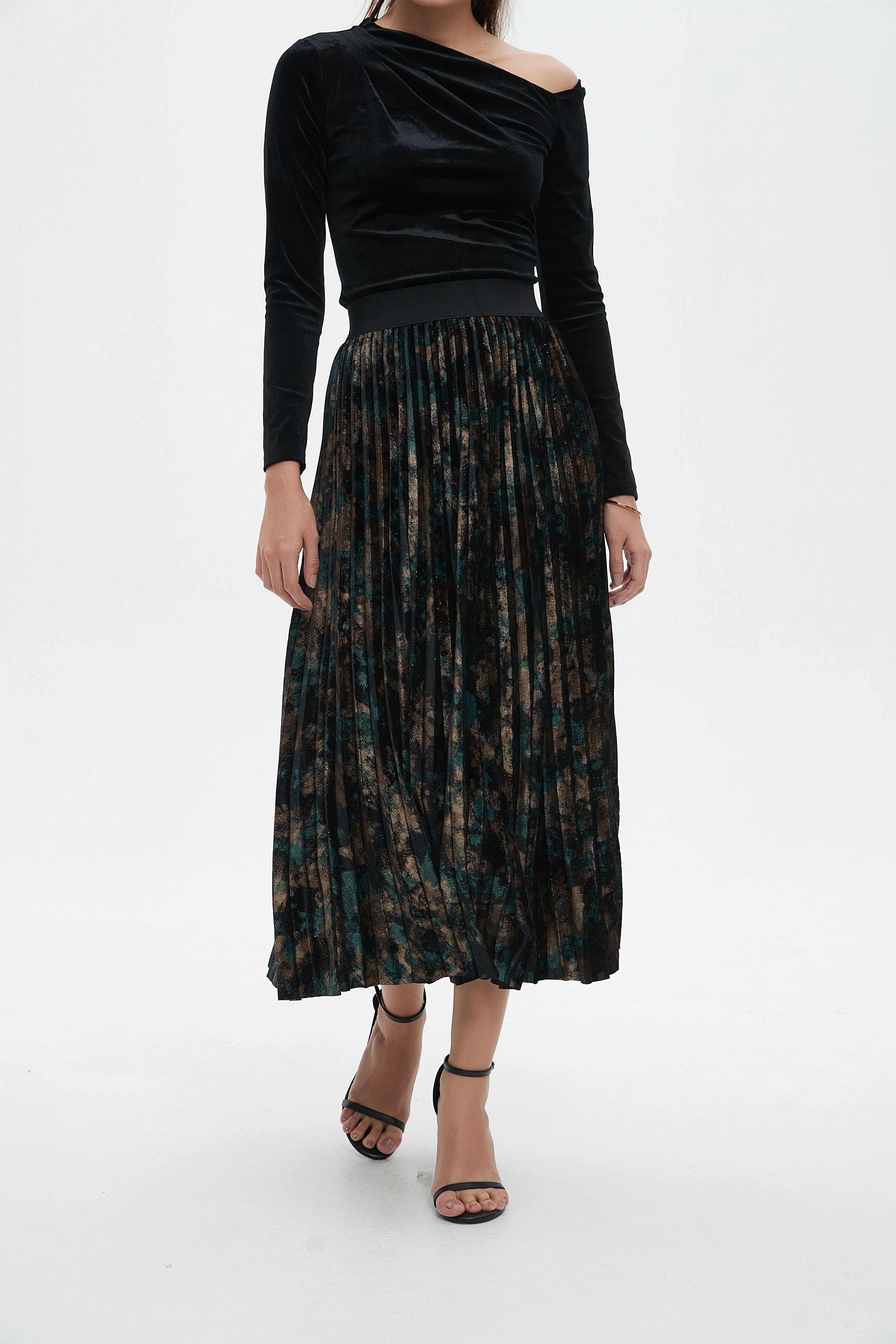 تنورة ميدي نسائية بليسيه منقوشة - Image 6